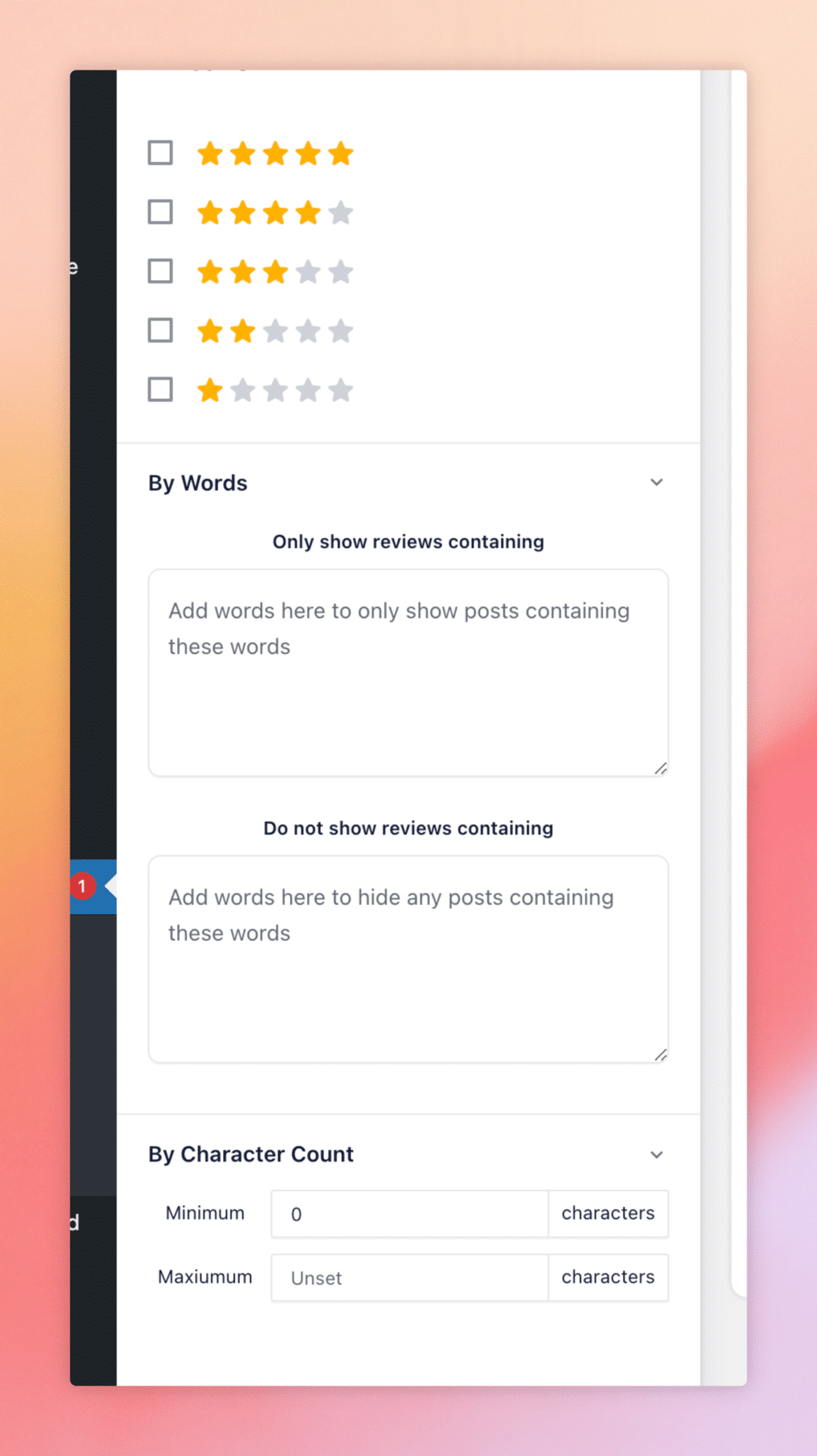 Filtering Reviews By Rating, Keyword, And Source In Reviews Feed Pro — Step 4 - Smash Balloon Filtering Reviews By Rating, Keyword, And Source In Reviews Feed Pro — Step 4