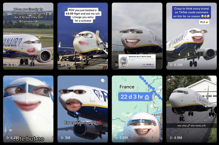 ryanair using filters for marketing campaigns