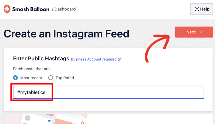 select hashtag for new ugc gallery - Smash Balloon select hashtag for new ugc gallery
