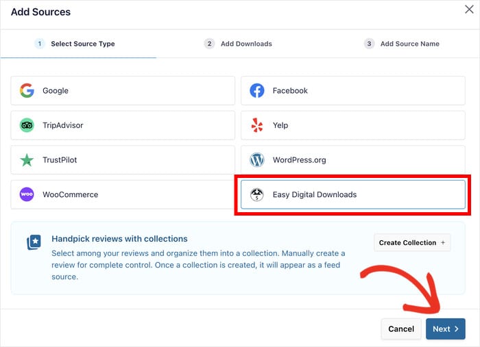adicionar downloads digitais fáceis como fonte