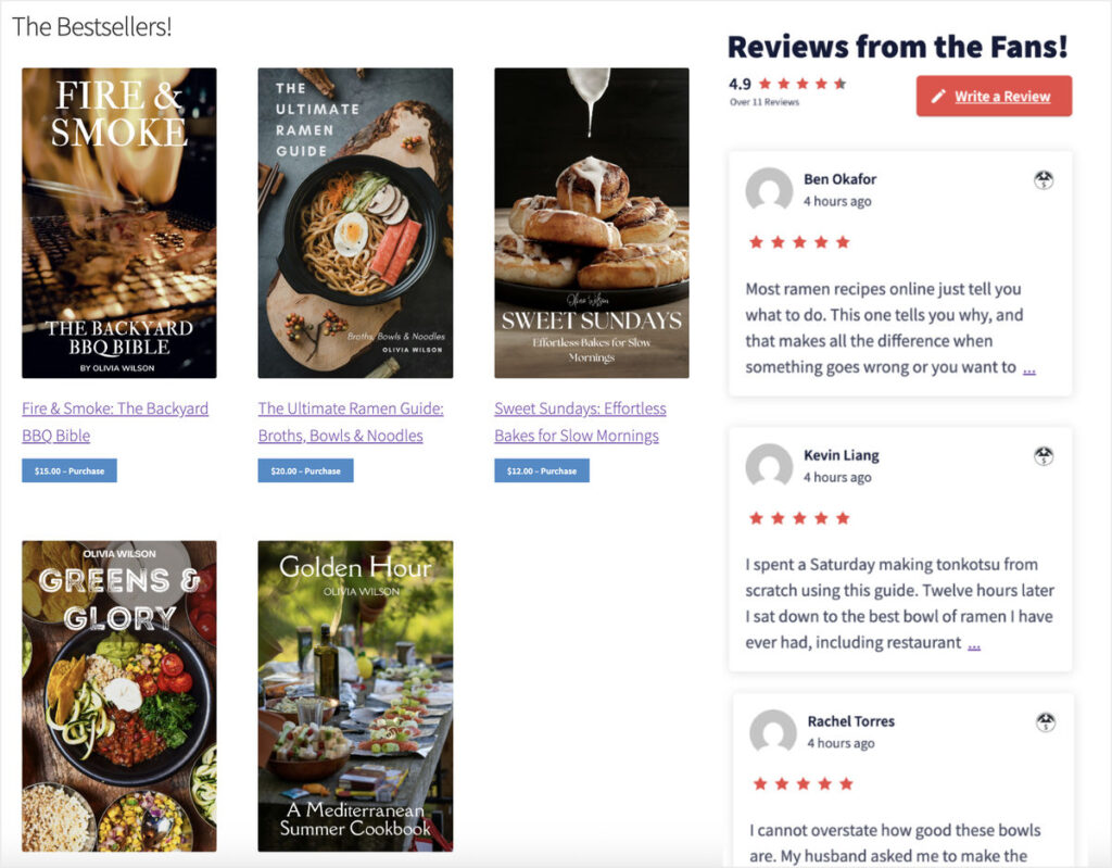 example of a review feed with edd reviews - Smash Balloon example of a review feed with edd reviews