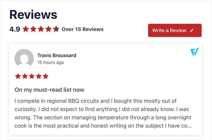 review feed showing overall rating and a single edd review - Smash Balloon review feed showing overall rating and a single edd review
