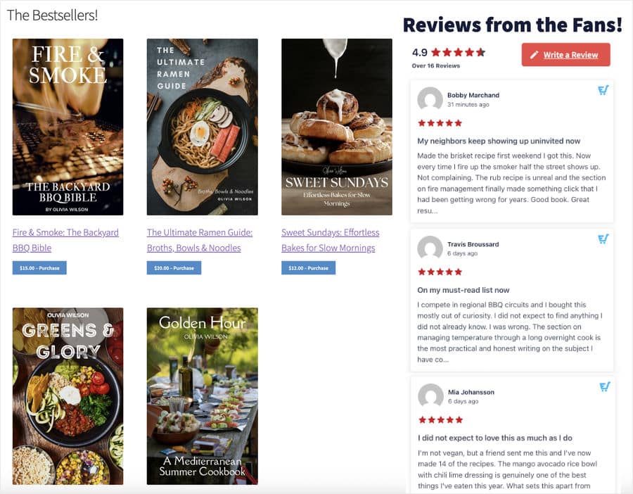 example of a sidebar review widget with edd reviews - Smash Balloon example of a sidebar review widget with edd reviews