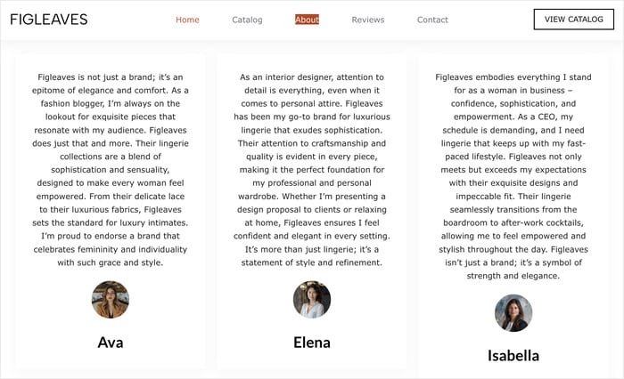 figleaves online retailer with a review feed - Smash Balloon figleaves online retailer with a review feed