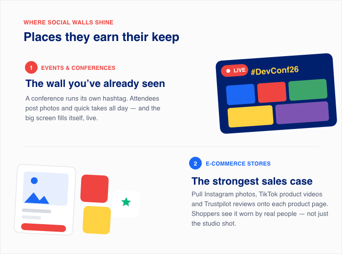 use cases for your social wall