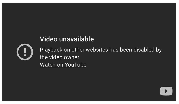 youtube embeds disabled by owner - Smash Balloon youtube embeds disabled by owner