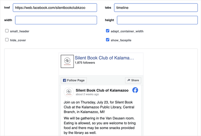 default look for the facebook page plugin - Smash Balloon default look for the facebook page plugin