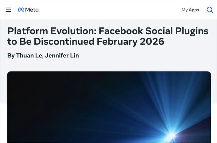 facebook official plugin discontinued notice - Smash Balloon facebook official plugin discontinued notice