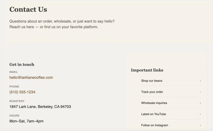 page with important links on your wordpress site - Smash Balloon página con enlaces importantes en tu sitio de WordPress