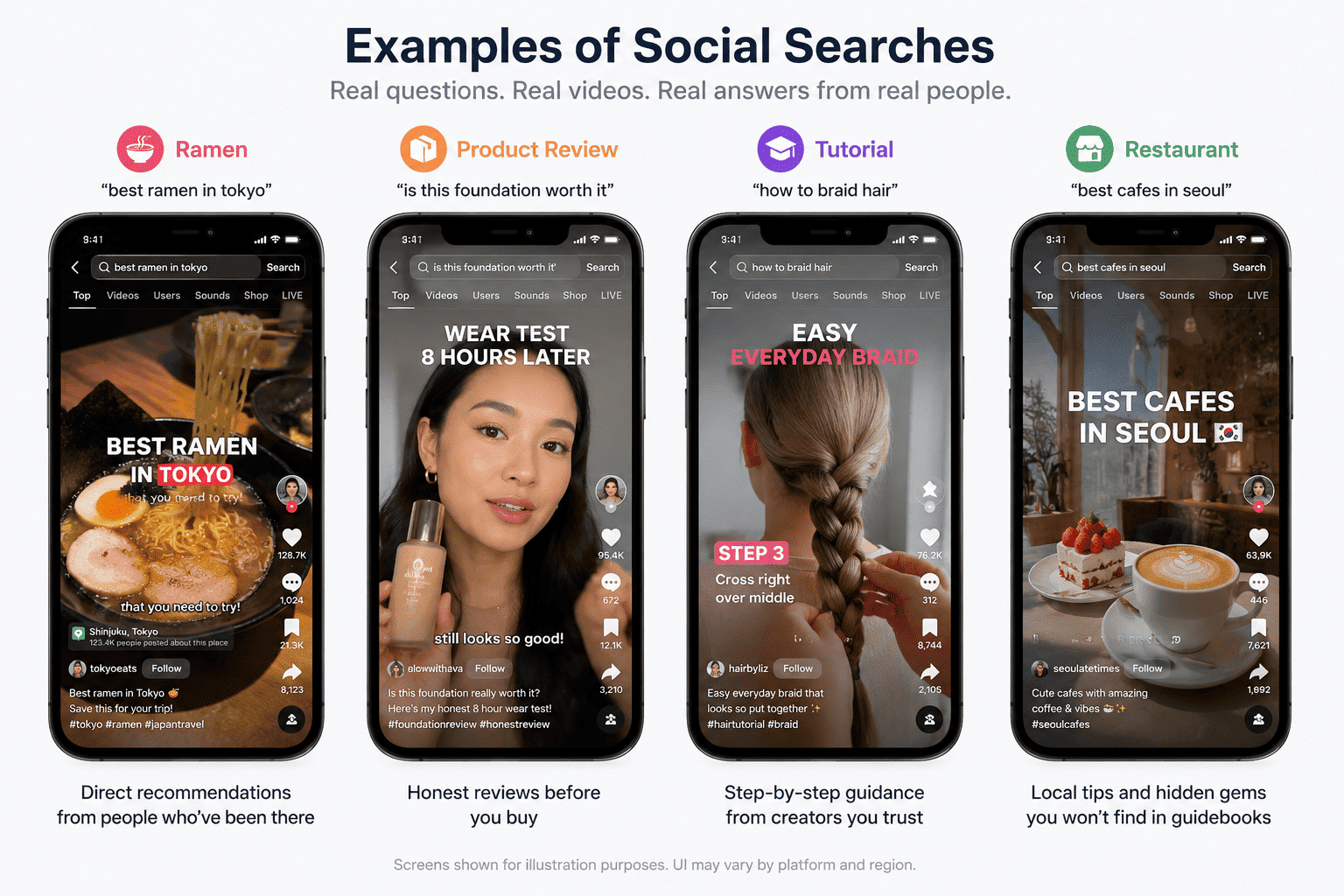 examples of social search tiktok instagram - Smash Balloon