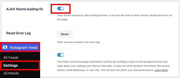 apply ajax theme loading fix - Smash Balloon Korrektur zum Laden des Ajax-Themes anwenden