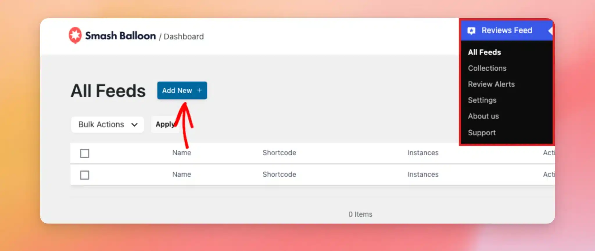 A página «Todos os feeds» no «Feed de comentários», com o menu «Feed de comentários» aberto na barra lateral do WordPress