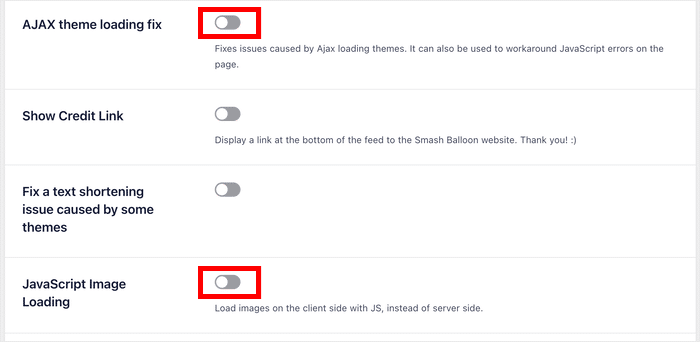 apply the fixes in the facebook feed settings page