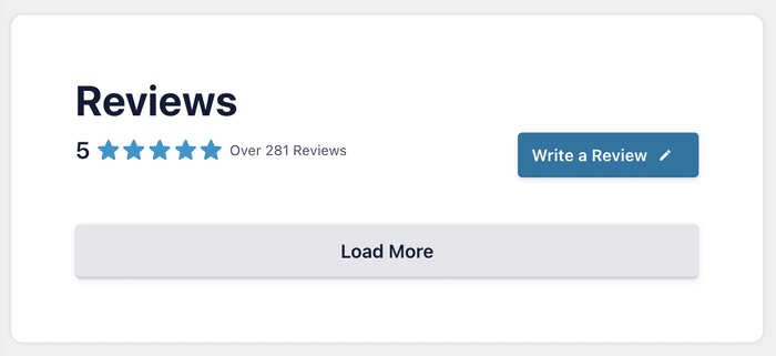 an example of a review feed with blank error