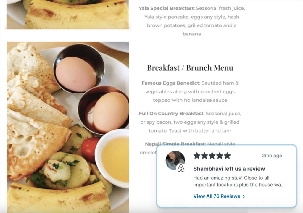 example of an airbnb review alert - Smash Balloon example of an airbnb review alert