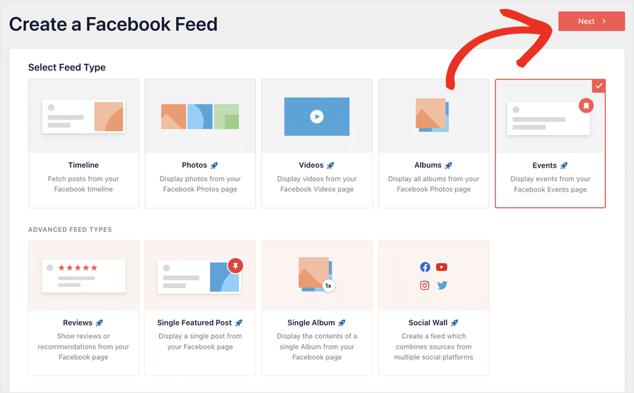 connecting a facebook events source in facebook feed pro - Smash Balloon Cómo conectar una fuente de eventos de Facebook en Facebook Feed Pro