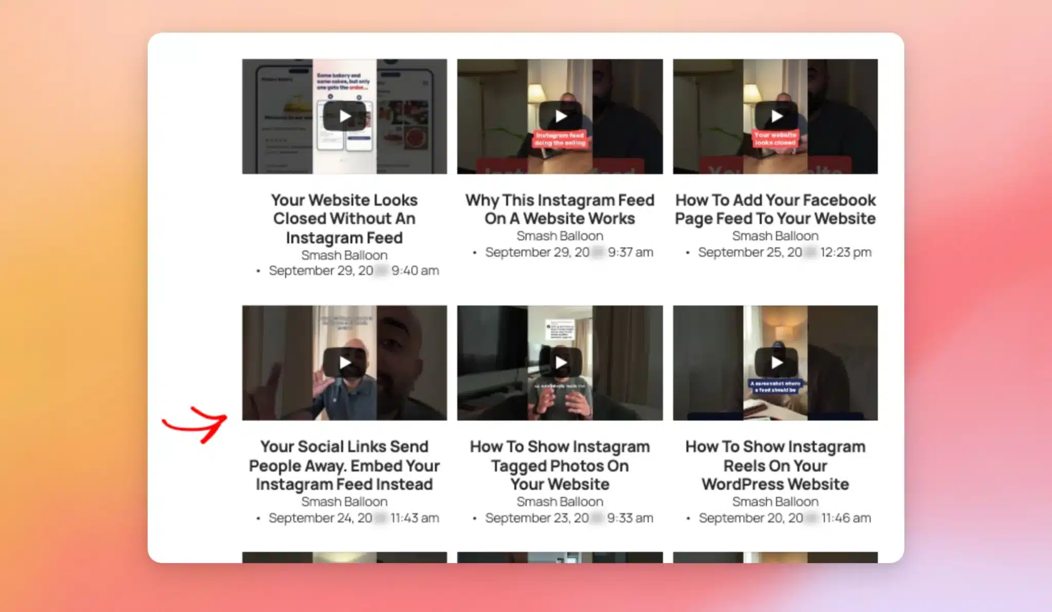 A Shorts feed on a website with an arrow on one of the Shorts