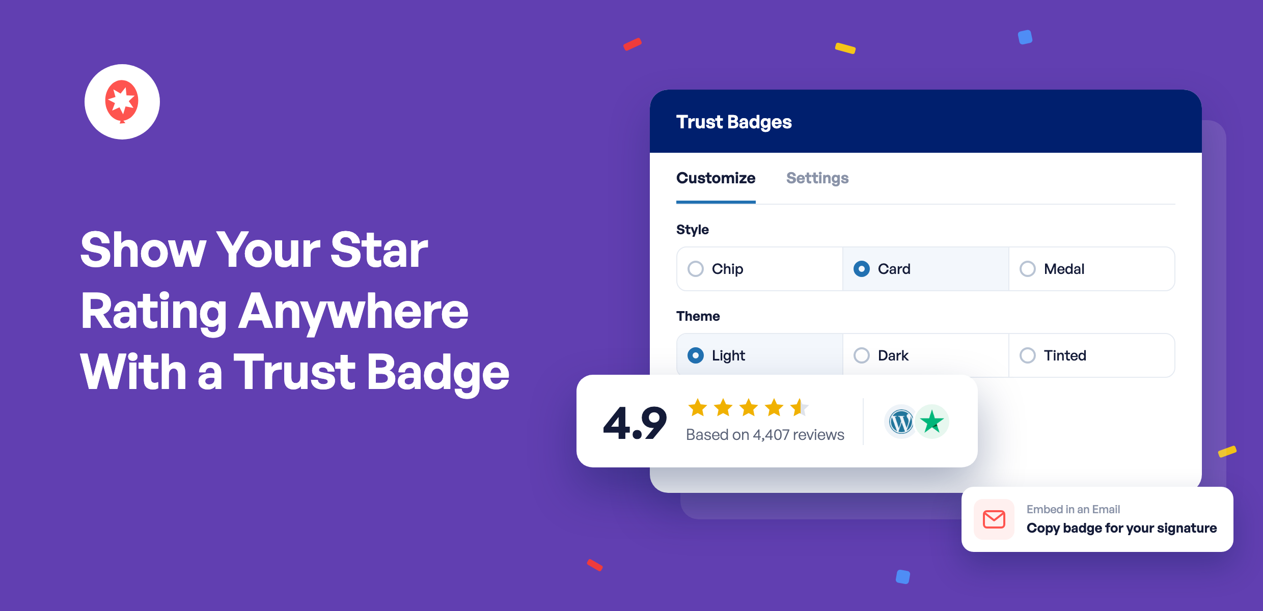 Show Your Star Rating Anywhere With a Trust Badge - Smash Balloon